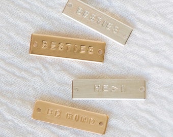 Custom hand stamped bar connector, gold filled, rose gold filled, sterling silver, bulk permanent jewelry connectors, CN89
