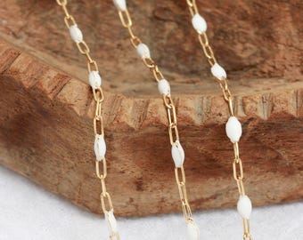 1.2mm white paperclip chain, 14k gold filled, gold chain, paperclip chain, permanent jewelry footage bulk wholesale chain, G99