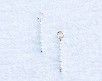 Freshwater pearl seed shape, mini nugget seed pearls, pendulum charm, .925 sterling pendant, gold plated pendant, charm, CH114