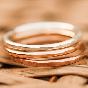 Thick hammered stacking ring, gold filled, sterling silver, rose gold filled, bulk rings, wholesale rings, bulk gold filled rings, R25