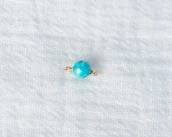 Gold Filled Genuine Turquoise Connector, 4mm gold connector, permanent bead connector, bulk wholesale, gold filled connector, CN117