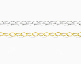 2.3mm patterned cable chain, 14k gold filled, sterling silver,  S189, G189