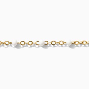 1.1mm white dot enamel chain, 14k gold filled, unfinished chain, bulk chain, permanent jewelry chain spool G66