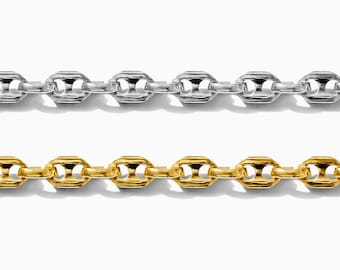 3mm mariner chain, 14k gold filled, permanent jewelry footage chain, spooled chain, bulk wholesale chain, thick gold chain, G62 S62