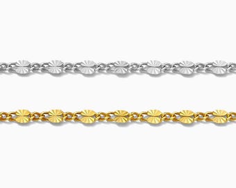 2.1mm patterned long & short chain, 14k gold filled, sterling silver, permanent jewelry footage bulk wholesale chain, S28 G28