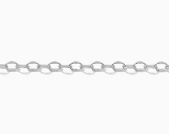 2mm dapped cable chain, .925 sterling silver, permanent jewelry footage chain, spool chain, chain by the foot, bulk wholesale chain, S23