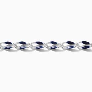 Navy enamel chain, silver plated, blue chain, footage chain, unfinished chain, chain by the foot, permanent jewelry bulk enamel chain, SP123
