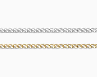 1.3mm curb chain, gold filled, sterling silver, unfinished chain, bulk chain, 14/20 gold filled chain, permanent jewelry chain spool S58 G58