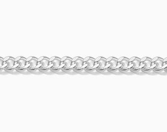 3.1mm curb chain, sterling silver, unfinished chain, bulk chain, footage curb chain, silver chain, permanent jewelry chain spool, S48
