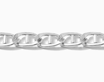 4.7mm mariner chain, sterling silver, permanent jewelry footage chain, spooled chain, bulk wholesale chain, thick silver chain, S63