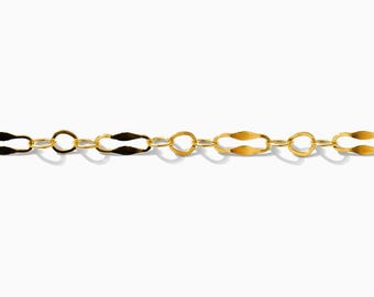 2.2mm dapped long and short chain, 14k gold filled, permanent jewelry footage chain, spooled chain, bulk wholesale chain, G69