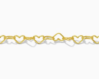 2.8mm heart chain, 14k gold filled unfinished chain, bulk chain, footage chain, permanent jewelry, G36