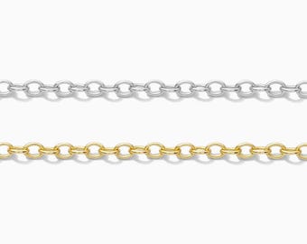 1.8mm cable chain, gold filled, sterling silver, unfinished chain, bulk chain, cable chain, permanent jewelry chain spool, S56 G56