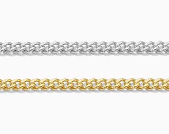 2.2mm curb chain, gold filled, sterling silver, unfinished chain, bulk chain, 14/20 gold filled chain, permanent jewelry chain spool S55 G55