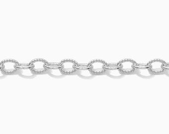 3.1mm patterned cable chain, sterling silver, unfinished chain, bulk chain, cable chain, permanent jewelry chain spool, S47
