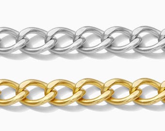 5.6mm curb chain, 14k gold filled, sterling silver, permanent jewelry chain, bulk chain, wholesale chain, footage chain, S34 G34