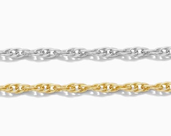 2mm rope chain, 14k gold filled unfinished chain, sterling silver, bulk chain, footage chain, permanent jewelry, G51 S51