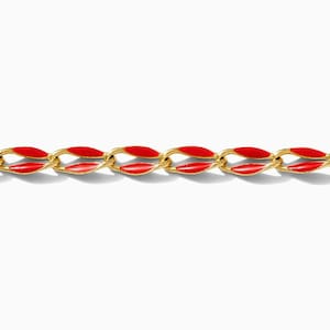 Red enamel chain, colored chain, footage chain, unfinished chain, chain by the foot, permanent jewelry bulk enamel chain, GP130