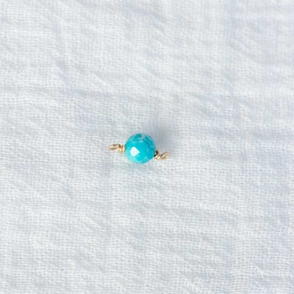 Gold Filled Genuine Turquoise Connector, 4mm gold connector, permanent bead connector, bulk wholesale, gold filled connector, CN117