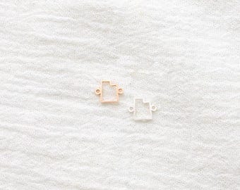 Utah Connector Charm, 8.53mm, sterling silver, 14k gold filled, permanent jewelry connector, state connectors, bulk, wholesale, CN373