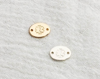 Medical alert connector, gold filled, rose gold filled, sterling silver, permanent bracelet connector, gold filled connectors, CN01