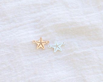 Starfish Connector Charm, 7mmx 10mm sterling silver, 14k gold filled, permanent jewelry, bulk wholesale, connectors, CN354