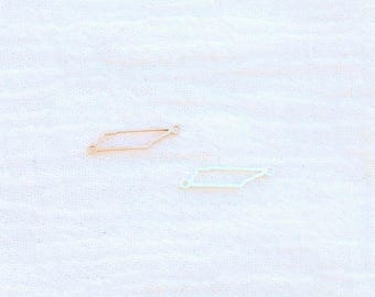 Tennessee Connector Charm, 17.5 x 4.2mm, sterling silver, 14k gold filled, permanent jewelry, gold connector, silver connector, CN353