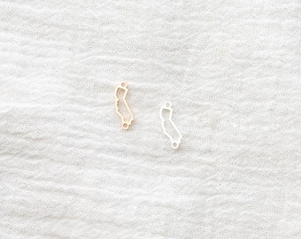 California Connector Charm, 5.7mm, sterling silver, 14k gold filled, permanent jewelry connector, state connectors, bulk, wholesale, CN362