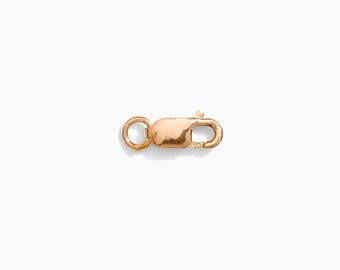 5 pack, 14k rose gold filled, lobster clasp with jump ring, 3x8mm, bulk wholesale, permanent jewelry, jewelry supplies, F2