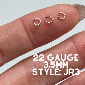 3.5mm OD 22 gauge jump rings, 14k gold filled, sterling silver, 14k rose gold filled, jump rings gold filled, jump rings gold fill, JR3
