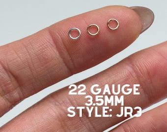3.5mm OD 22 gauge jump rings, 14k gold filled, sterling silver, 14k rose gold filled, jump rings gold filled, jump rings gold fill, JR3