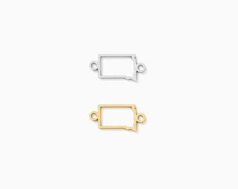 South Dakota State Connector, 14k gold filled, sterling silver, permanent jewelry connectors, CN422