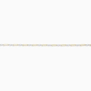 1.5mm long and short mixed metal chain 1+3, 14k gold filled, silver, permanent jewelry chain, spooled chain, bulk, wholesale, M216