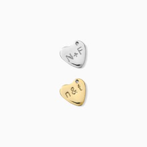 10x11mm custom text heart charm, 14k gold filled, sterling silver, 20 gauge, stamping charm, engraving charm, custom charms CH196