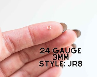 3mm OD 24 gauge jump rings, 14k gold filled, sterling silver, jump rings gold filled, permanent jewelry jump rings, JR8