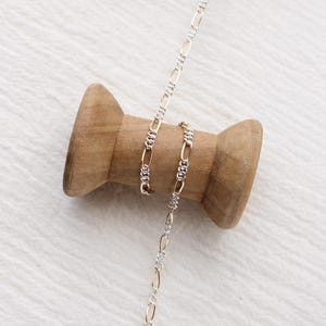 2,3 mm figaroketting, gemengd metaal, 14k goud gevuld, sterlingzilver, bulkketting, figaroketting, permanente sieradenkettingspoel, bulk, M191