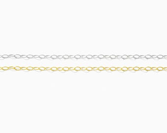 2.3mm patterned cable chain, 14k gold filled, sterling silver, unfinished chain, bulk cable chain, permanent jewelry chain spool, S189, G189