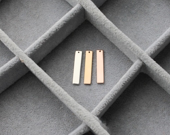 1" Blank rectangle charm w/ one hole, 14kgold filled, sterling silver, 14krose gold filled, 20 gauge, stamping blank, permanent jewelry, B92