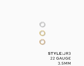 Anillos de salto de calibre 22 de 3,5 mm de diámetro exterior, rellenos de oro de 14 k, plata esterlina, rellenos de oro rosa de 14 k, anillos de salto rellenos de oro, anillos de salto rellenos de oro, JR3