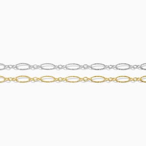 3.2mm patterned long and short 3+1 chain, 14k gold filled, sterling silver, S245, G245