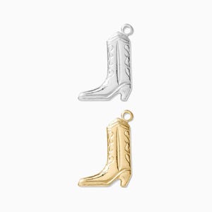 Cowboy boot charm, gold filled sterling silver cowgirl boot charm, western theme charms, country girl charms, CH33