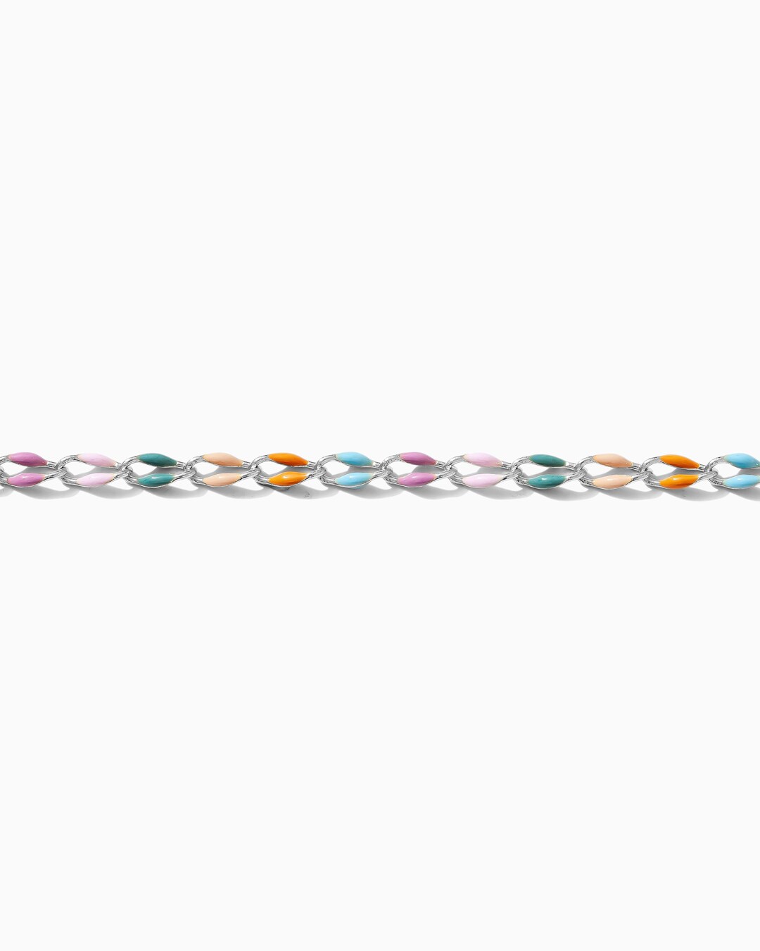 Chain Color Options Enamel Chain, Silver Plated, Multi Color Chain, Permanent Jewelry Bulk ...