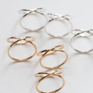 Sterling Silver Criss Cross Ring - .925 Pure Silver, Durable & Hypoallergenic, Choose Your Color - View #10