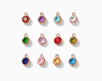 4mm Rose gold filled birthstone charm, 14k rose gold filled, wholesale birthstone charms, bulk birthstone charms, permanent jewelry, CH11