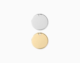 12,7 mm cirkelschijfbedel blanco 0,5", met gat, 20 gauge, sterlingzilver, 14k gold filled, blanco gravure, blanco stempel, BWHCH3