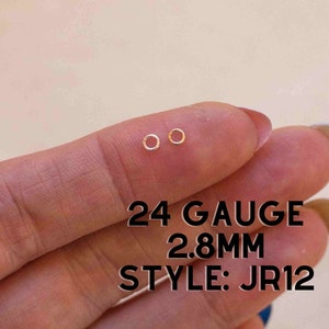 2.8mm OD 24 gauge jump rings, 14k gold filled, sterling silver, jump rings gold filled, permanent jewelry jump rings, JR12