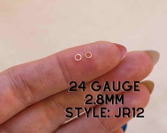 2.8mm 24 gauge jump rings, 14k gold filled, sterling silver, jump rings gold filled, permanent jewelry jump rings, JR12