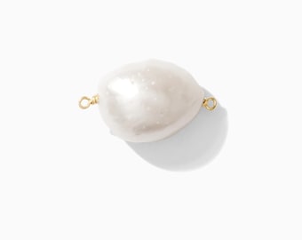 Freshwater pearl baroque shape connector, gold filled pearl connector, connector charm, gold filled wire, wholesale jewelry supplies, CN122