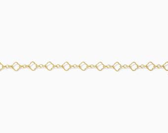 4mm clover link chain, 14k gold filled, G100