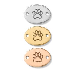 Paw print connector, gold filled, rose gold filled, sterling silver, permanent bracelet rainbow connector, gold filled connectors, CN01